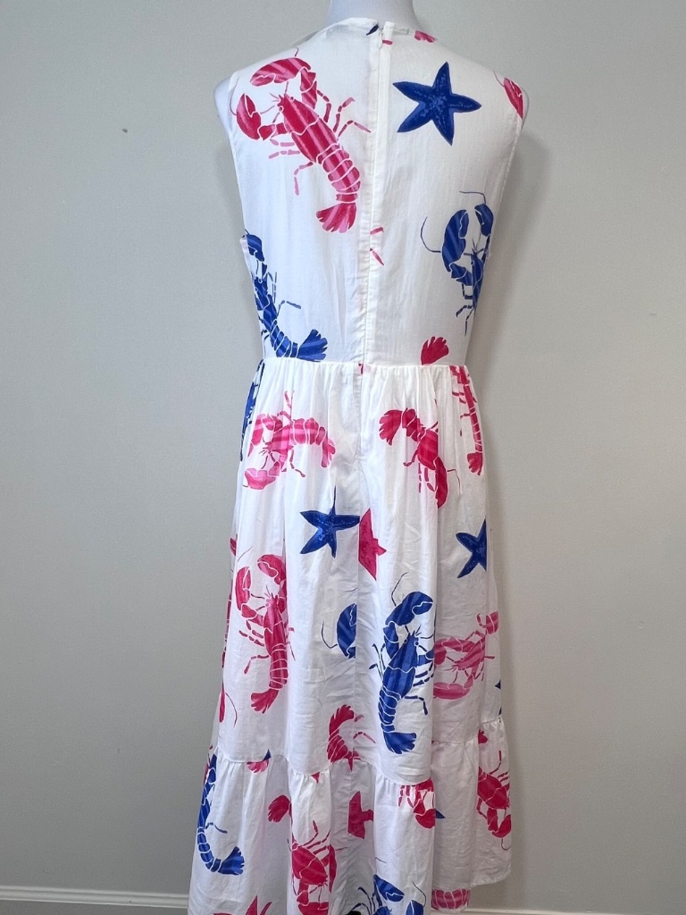 J. CREW Smocked Lobsters & Stars Midi Dress - Picture 3 of 6